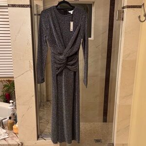 Banana Republic Shimmering Gray Long Sleeve Dress
